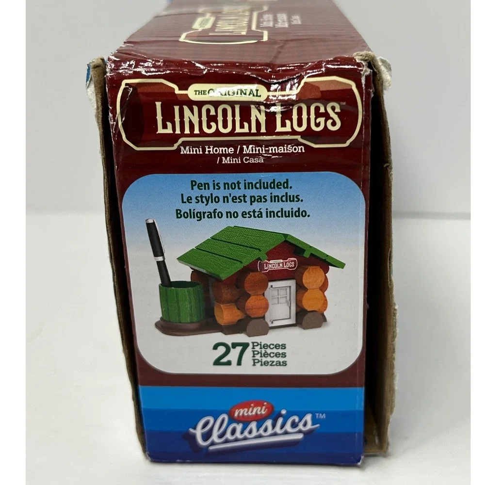 Lincoln Logs Mini Classics Mini Home Building Set 27 Pc‎ Real Wood 00779 New